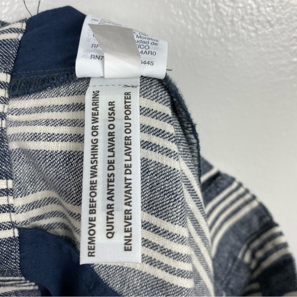 Madewell linen blend paperbag waist indigo stripe pants - Picture 9 of 9